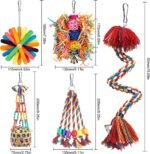 Bird Toys Rope Perch with Bell Colorful Bird Chewing Shredding Foraging Toys Parrot Swing Climbing Standing Hanging Toys Cage Accessories for Conure Cockatiel Budgies Lovebird - Image 7