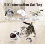 Migipaws Interactive Cat Ball Toy Set, Fun Tracker, Automatic Moving Chase Ball with Fluffy Tail, A Small Mice, Rechargeable (White) - Image 4