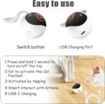 Migipaws Interactive Cat Ball Toy Set, Fun Tracker, Automatic Moving Chase Ball with Fluffy Tail, A Small Mice, Rechargeable (White) - Image 8