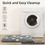 Mora Pets Cat Bed for Indoor Cats Washable Dog Crate Bed Soft Flat Dog Bed Mat for Small Dogs Kennel Pad for 22 inch Cage Cute Pet Cushion Liner for Puppy Kitten Anti-Slip Grey 22 x 13 - Image 4