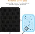 Conlun Cat Litter Mat Kitty Litter Trapping Mat Honeycomb Double Layer, Urine Waterproof, Easier to Clean, Litter Box Mat Scatter Control, Less Waste, Soft on Paws, Non-Slip (65x38cm, Black) - Image 3