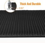 Conlun Cat Litter Mat Kitty Litter Trapping Mat Honeycomb Double Layer, Urine Waterproof, Easier to Clean, Litter Box Mat Scatter Control, Less Waste, Soft on Paws, Non-Slip (65x38cm, Black) - Image 5