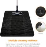Conlun Cat Litter Mat Kitty Litter Trapping Mat Honeycomb Double Layer, Urine Waterproof, Easier to Clean, Litter Box Mat Scatter Control, Less Waste, Soft on Paws, Non-Slip (65x38cm, Black) - Image 7