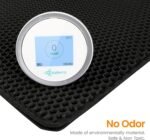 Conlun Cat Litter Mat Kitty Litter Trapping Mat Honeycomb Double Layer, Urine Waterproof, Easier to Clean, Litter Box Mat Scatter Control, Less Waste, Soft on Paws, Non-Slip (65x38cm, Black) - Image 10