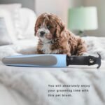 Dog Brush, Dematting and Shedding Brush, Undercoat Rake Comb for Dogs and Cats, Pet Grooming Tool with Double Sided for Removes Knots and Tangled Hair, Blue - Image 4