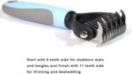 Dog Brush, Dematting and Shedding Brush, Undercoat Rake Comb for Dogs and Cats, Pet Grooming Tool with Double Sided for Removes Knots and Tangled Hair, Blue - Image 7