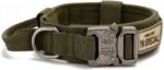 Tactical Dog Collar, Military Nylon Dog Collar Thick with Handle Dog Collars Adjustable Heavy Duty Metal Buckle for Dog Training (Green, M) - Image 4