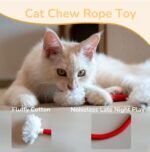Bent Cat Rope Toy, Pet Chew Toys, Interactive Tease Toys for Cats and Kittens, Bite-Proof Playthings, Cotton Rope Kitten Toys Dental Care Stress Relief Pet Supplies (Extra Large 3 Pack) - Image 7