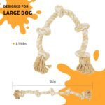 Bmag Dog Rope Toys for Aggressive Chewers, Interactive Heavy Duty Dog Toys for Medium Large Dogs, Tough Twisted Rope Toy with 5 Knots(Beige) - Image 4