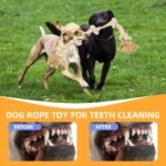 Bmag Dog Rope Toys for Aggressive Chewers, Interactive Heavy Duty Dog Toys for Medium Large Dogs, Tough Twisted Rope Toy with 5 Knots(Beige) - Image 5