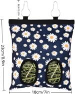 Rabbit Hay Feeder Bag, Hanging Washable 2-Hole Hay Dispenser for Bunny, Guinea Pigs, Chinchillas,Hamsters Rats and Other Small Pets Small Animal (Daisy) - Image 3