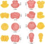 Baby Shower Cookie Cutters Set, 8 Pcs Cookie Cutter with Plunger Stamps, Cute Cookie Cutters for Baby Shower Biscuit Cheese Baking - Image 4