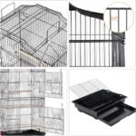 Yaheetech 41" Portable Hanging Medium Size Bird Cage for Small Parrots Cockatiels Sun Quaker Parakeets Green Cheek Conures Finches Canary Budgies Lovebirds Travel Bird Cage, Black - Image 6