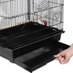 Yaheetech 41" Portable Hanging Medium Size Bird Cage for Small Parrots Cockatiels Sun Quaker Parakeets Green Cheek Conures Finches Canary Budgies Lovebirds Travel Bird Cage, Black - Image 10