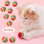10PCS 1.4" Rainbow Cat Toy Balls, Soft EVA Foam Balls for Cats, Kitten Activity Chase Play Foam Rainbow Ball Interactive Cat and Dog Toy - Image 4