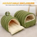 Cat Cave Bed,Removable and Washable Winter Closed-Off Cat Bed,Cozy Pet Sleeping Bag Bed for Indoor C-ATS and Small Dogs (Gray, M) - Image 7