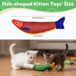 Catnip Toys Saury Fish, Cat & Kitten Chew Kicker Interactive Crinkle Toys for Bored Indoor Adult Cats & Kitten, Cat Gifts Teething Toys Soft and Durable for All Breeds - Image 6