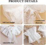 Vintage Victorian Ruffled Collar & Cuff Set, Lace Gloves, Detachable Clown Neck Accessory for Halloween or Costume Party - Image 4