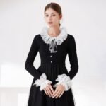 Vintage Victorian Ruffled Collar & Cuff Set, Lace Gloves, Detachable Clown Neck Accessory for Halloween or Costume Party - Image 5