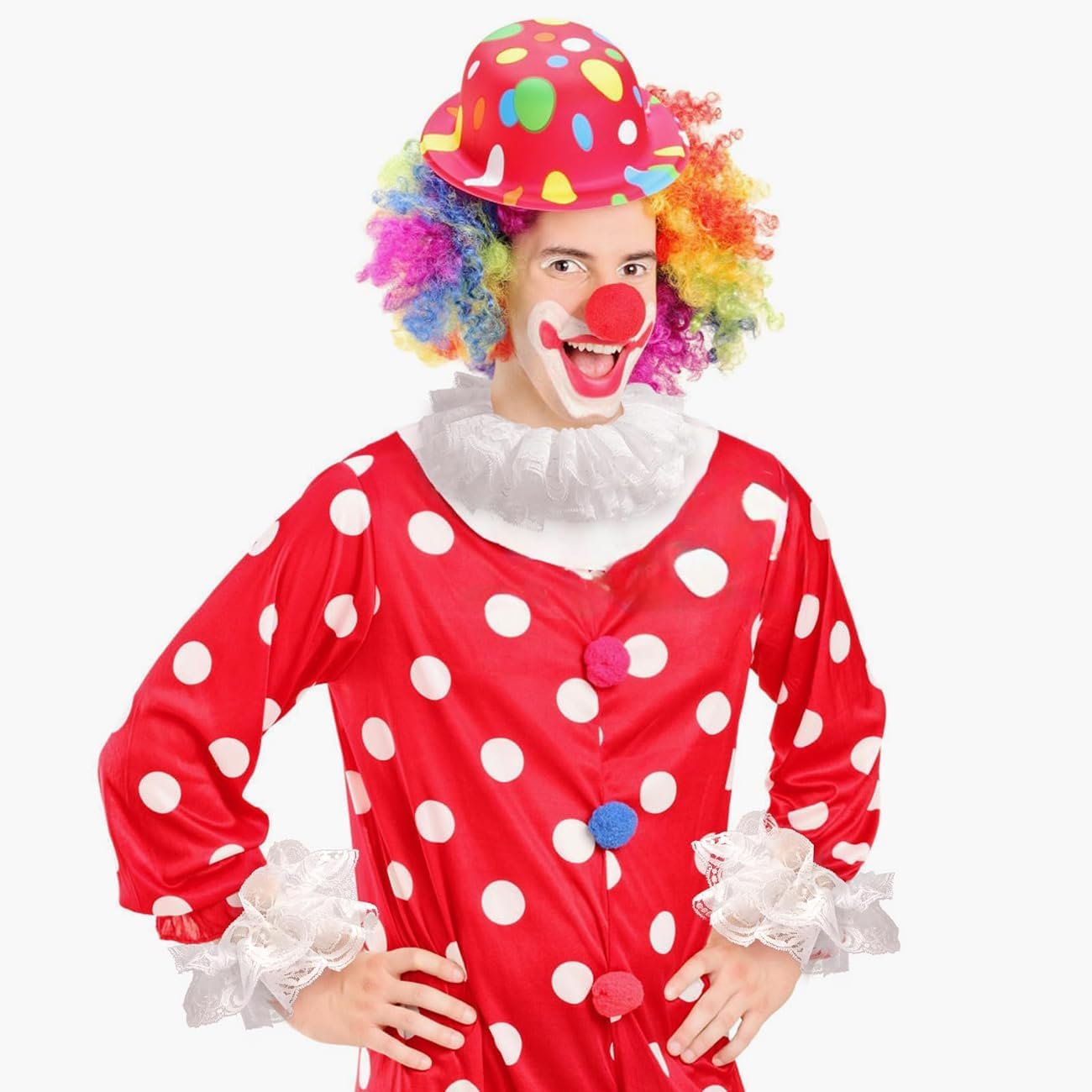 Vintage Victorian Ruffled Collar & Cuff Set, Lace Gloves, Detachable Clown Neck Accessory for Halloween or Costume Party - Image 6