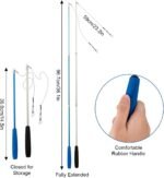 12 Pcs Cat Feather Toy, Feather Refills Set, Cat Teaser Retractable with Beads Bells, Fish Toy Retractable Cat Wand Toys Interactive Cat Toys for for Indoor Cats Exercising Kitten Toys - Image 3