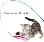 12 Pcs Cat Feather Toy, Feather Refills Set, Cat Teaser Retractable with Beads Bells, Fish Toy Retractable Cat Wand Toys Interactive Cat Toys for for Indoor Cats Exercising Kitten Toys - Image 7