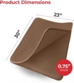 iPrimio Large Cat Litter Trapper Mat w/Urine/Waterproof Layer - Larger Holes w/Urine Puppy Pad Option - Cat Litter Mat, Light and Soft (Brown Color) - Image 4