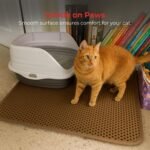 iPrimio Large Cat Litter Trapper Mat w/Urine/Waterproof Layer - Larger Holes w/Urine Puppy Pad Option - Cat Litter Mat, Light and Soft (Brown Color) - Image 5