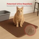 iPrimio Large Cat Litter Trapper Mat w/Urine/Waterproof Layer - Larger Holes w/Urine Puppy Pad Option - Cat Litter Mat, Light and Soft (Brown Color) - Image 6