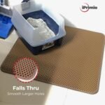 iPrimio Large Cat Litter Trapper Mat w/Urine/Waterproof Layer - Larger Holes w/Urine Puppy Pad Option - Cat Litter Mat, Light and Soft (Brown Color) - Image 7