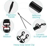 PetBonus Two Point Control Dog Leash, Works with No Pull Harnesses, No Tangle Training Leashes, Soft Padded and Reflective Walking Lead, Converts to Single Lead for Medium Large Dogs (Black) - Image 4