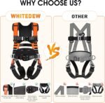 Fall Protection Premium Safety Harness with Shock Absorbing Lanyard, Roofing Constructio Harness, Vented & Padded Shoulder, Legs & Back - Upgrade 4 Quick Buckles(Orange) - Image 5