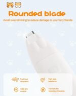 Professional Cordless Dog & Cat Grooming Clippers with LED Indicator - Quiet Electric Pet Hair Trimmer for Small Animals(White) - Image 3