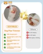 Professional Cordless Dog & Cat Grooming Clippers with LED Indicator - Quiet Electric Pet Hair Trimmer for Small Animals(White) - Image 8