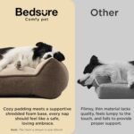 Bedsure SupportMax Orthopedic Dog Bed Medium Size Dog - Extra Thick Supportive Medium Dogs Beds with Waterproof Washable Cover, Comfort Pet Bed Sofa with Soft Sherpa and Nonskid Bottom, Brown, 35" - Image 4