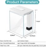Betta Fish Tank, 2 Gallon Glass Aquarium Starter Kit, Small Fish Tank with Filter and Light. - Image 6