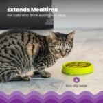Catstages Kitty Slow Feeder Cat Bowl for Wet or Dry Cat Food, Helps Prevent Bloat & Improve Digestion, Non-Slip, BPA-Free, Small, Green - Image 5