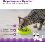 Catstages Kitty Slow Feeder Cat Bowl for Wet or Dry Cat Food, Helps Prevent Bloat & Improve Digestion, Non-Slip, BPA-Free, Small, Green - Image 6