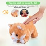 Yellow Plush Interactive Cat Robot Toy - Barking Meow Kitten With Touch Control, Electronic Pet, Animated Stuffed Animal for Girls, Baby, Kids - L:12" * H:8" * W:5" - Image 4