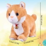 Yellow Plush Interactive Cat Robot Toy - Barking Meow Kitten With Touch Control, Electronic Pet, Animated Stuffed Animal for Girls, Baby, Kids - L:12" * H:8" * W:5" - Image 5