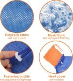 Breathable Mesh Anti Scratch Adjustable Cat Grooming Bag for Nail Trimming, Bathing - Polyester Soft Cat Washing Bag (Blue-Orange) - Image 4