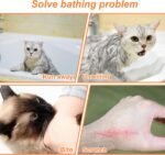 Breathable Mesh Anti Scratch Adjustable Cat Grooming Bag for Nail Trimming, Bathing - Polyester Soft Cat Washing Bag (Blue-Orange) - Image 6