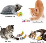 MIBOTE 28Pcs Cat Toys Kitten Toys Assorted, Cat Tunnel Catnip Fish Feather Teaser Wand Fish Fluffy Mouse Mice Balls and Bells Toys for Indoor Cat Puppy Kitty Interactive Cat Toy Set - Image 5