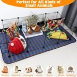 FHTONGE Large Guinea Pig Cage Habitat with 2 Pcs Waterproof Bedding, 8Sq Ft Guinea Pig Playpen with Mat, Metal Small Animal Playpen with Mat for Hamster Hedgehog Dwarf Rabbit (12 x Cage Panels) - Image 5
