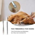 8 in 1 Pet Tick Removal Tool Set with Storage Box – Tick Tweezers, Flea Comb, Magnifying Glass for Dogs, Cats & Pets – Professional Tick & Flea Pest Control Kit - Image 6