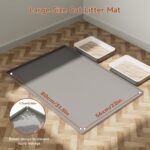 Cat Litter Mat Silicone Rubber, 80x56CM Pet Feeding Mat, Dog Cat Food Mat, Waterproof, Non-Slip, Spill-Proof Floor Protection, Easy to Clean, Multi-Use Mat for Litter Box, Feeding & Kitchen - Image 4