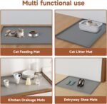 Cat Litter Mat Silicone Rubber, 80x56CM Pet Feeding Mat, Dog Cat Food Mat, Waterproof, Non-Slip, Spill-Proof Floor Protection, Easy to Clean, Multi-Use Mat for Litter Box, Feeding & Kitchen - Image 8