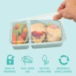 Bentgo Prep - 20-Piece 2-Compartment Reusable Meal Prep Containers with Lids, PFAS & BPA Free Materials, Durable, Microwave, Freezer, & Dishwasher Safe To Go Food Storage (Mint) - Image 5