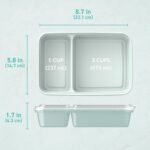 Bentgo Prep - 20-Piece 2-Compartment Reusable Meal Prep Containers with Lids, PFAS & BPA Free Materials, Durable, Microwave, Freezer, & Dishwasher Safe To Go Food Storage (Mint) - Image 8