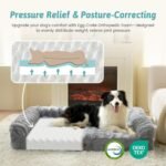 Faux Fur Orthopedic Dog Bed, Dog Bed for Medium Size, Pet Sofa with Removable Leak-Proof Cover, Washable U-Shaped Pet Couch with Anti-Slip Bottom, Grey L 36x27x6.5 inch - Image 3